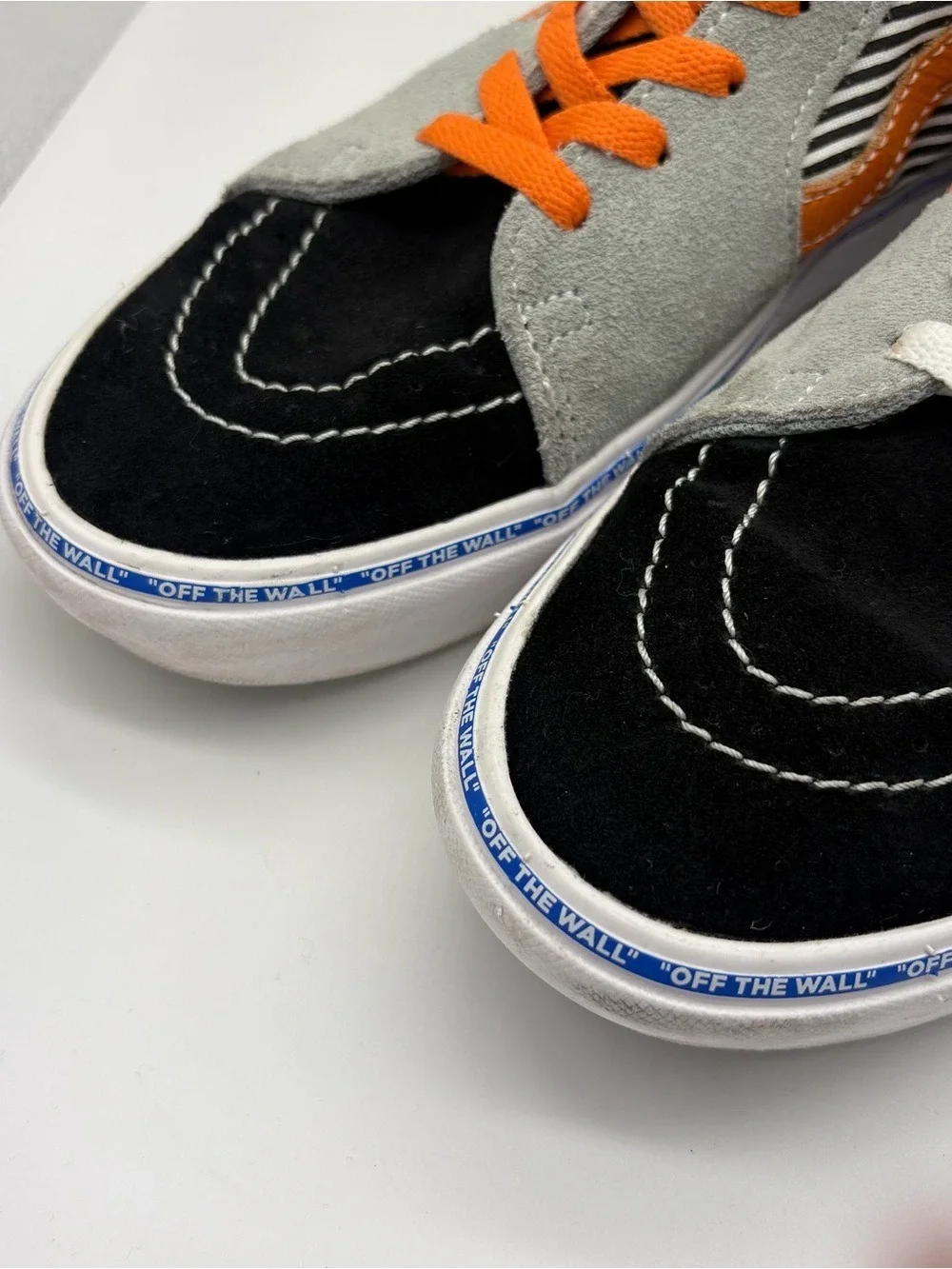 Unisex Vans High Top Sneakers in Grey, Black, Blue, Orange Size M 7.5 W9